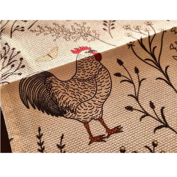 Farmhouse Table Runner Rooster Decor Decorative Cloth Country Cottage Decoration - Picture 6 of 10